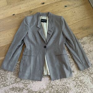 Giorgio Armani Black and White Checkered Blazer